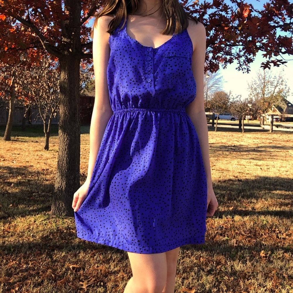 Blue Polka Dotted Dress